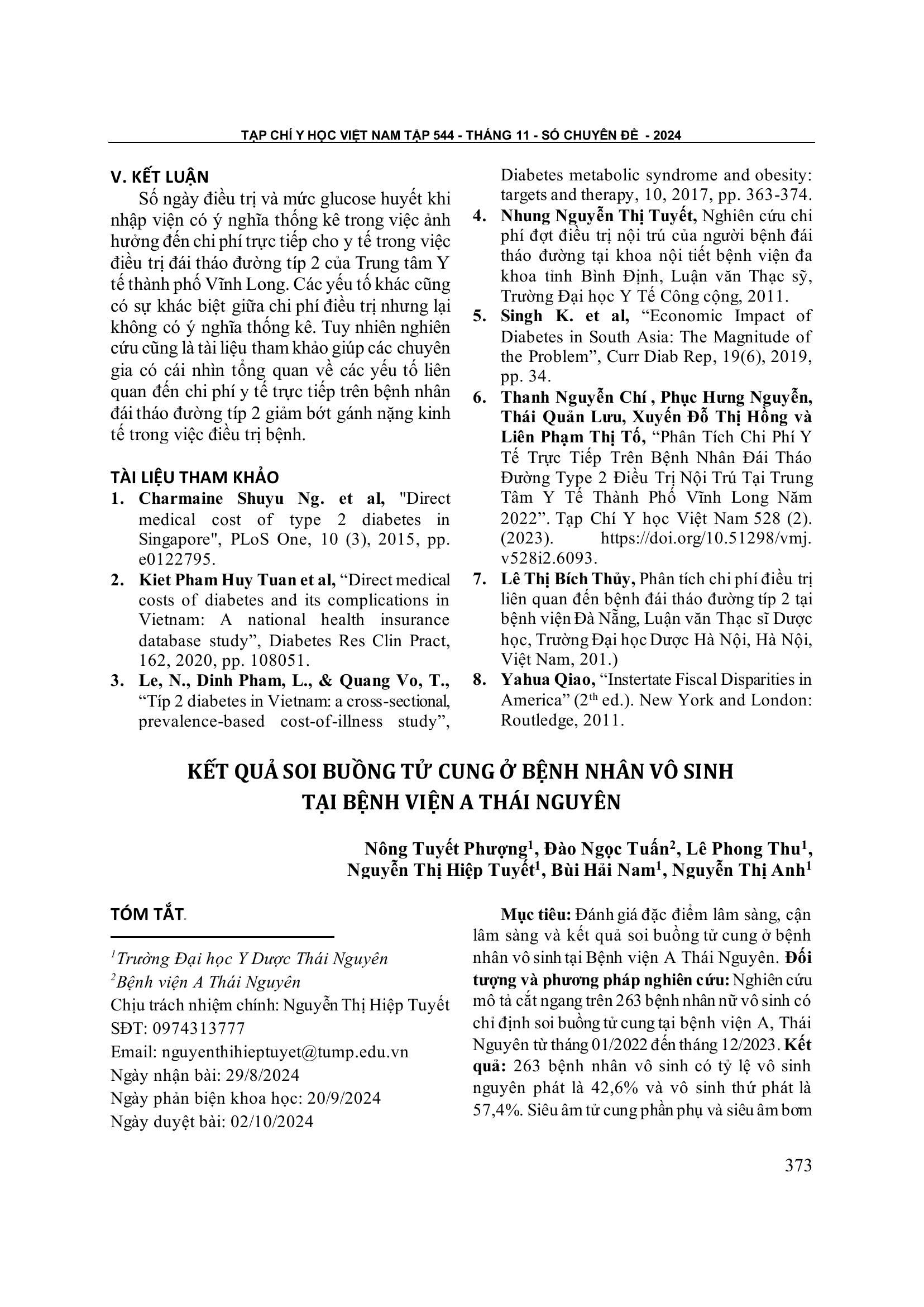 Kết quả soi buồng tử cung ở bệnh nhân vô sinh tại Bệnh viện A Thái Nguyên