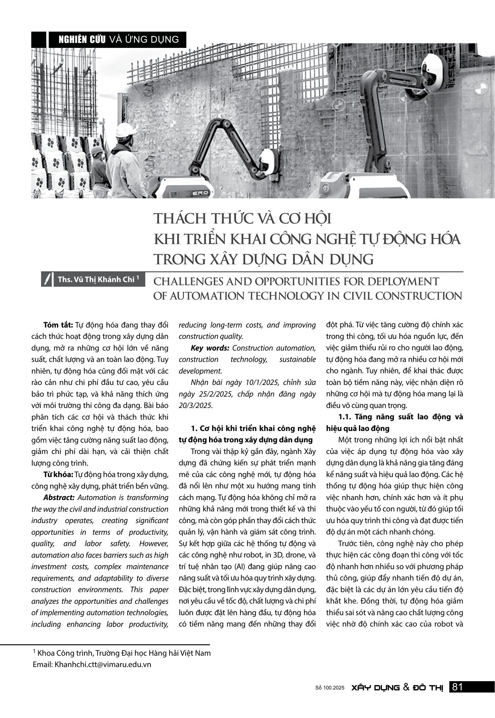 Thách thức và cơ hội khi triển khai công nghệ tự động hóa trong xây dựng dân dụng