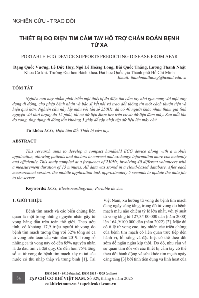 Thiết bị đo điện tim cầm tay hỗ trợ chẩn đoán bệnh từ xa