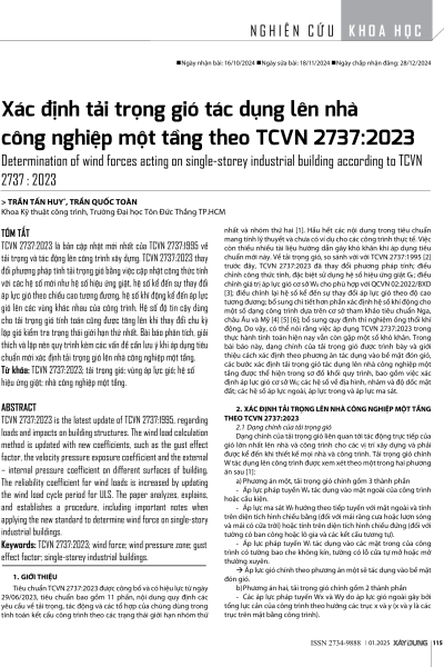 Xác định tải trọng gió tác dụng lên nhà công nghiệp một tầng theo TCVN 2737:2023