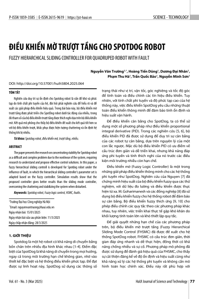 Điều khiển mờ trượt tầng cho Spotdog robot