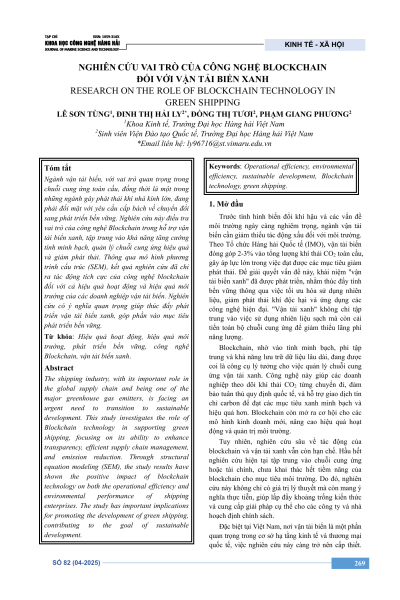 Nghiên cứu vai trò của công nghệ Blockchain đối với vận tải biển xanh