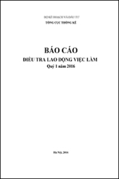 Báo cáo Điều tra Lao động việc làm Quý 1 năm 2016