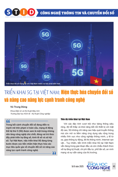 Triển khai 5G tại Việt Nam: Hiện thực hóa chuyển đổi số và nâng cao năng lực cạnh tranh công nghệ
