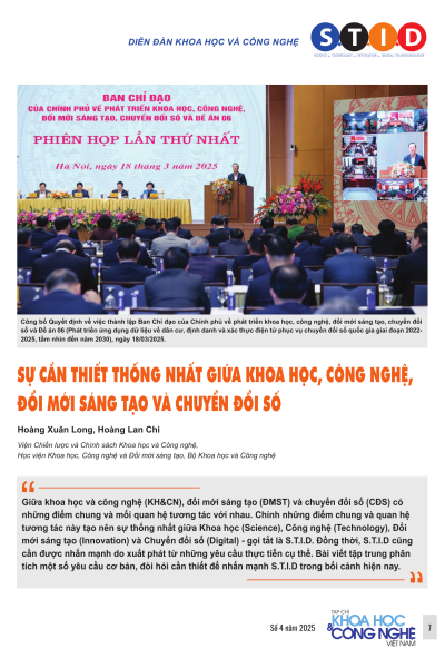Sự cần thiết thống nhất giữa khoa học, công nghệ, đổi mới sáng tạo và chuyển đổi số