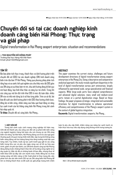 Chuyển đổi số tại các doanh nghiệp kinh doanh cảng biển Hải Phòng: Thực trạng và giải pháp