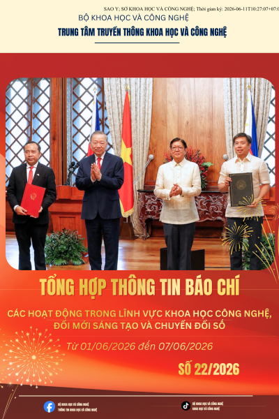 Tổng hợp thông tin báo chí Bộ Khoa học và Công nghệ số 22/2026 (01/06/2026 - 07/06/2026)